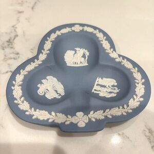 Wedgewood Vintage Jasperware Blue Trinket Dish Intricate Detailing England #93